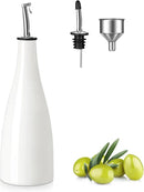 vancasso 16 Oz Ceramic Olive Oil Dispenser Bottle, Bottle Dispenser with Spout and Funnel for Kitchen,Suitable for Oil, Vinegar, Coffee Syrups & Other Liquids, White by CozyNest Decor