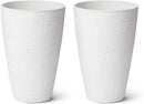 LA JOLIE MUSE 20inch Tall White Planters Set of 2,Large Tree Planters for Indoor Plants,Flower Containers for Front Porch, Honeycomb by CozyNest Decor