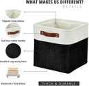 DECOMOMO Storage Cubes, 11x11 Cube Storage Bins, Baskets for Shelves (Black & White, Cube 11" - 4 Pack) by CozyNest Decor