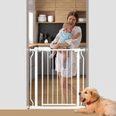 Walk Through Baby & Dog Gate 29-34 Inch, Pressure Mounted No Drilling, Indoor Safety Gate for Stairs & Doorways, Metal Design for Kids and Pets, White by TinyTreasures Baby Boutique