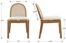 Mid Century Dining Chairs Set of 2, Accent Rattan Side Chairs Sherpa Fabric Kitchen Chair with Solid Wooden Legs for Living Room Dining Room, White by CozyNest Decor