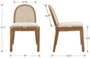 Mid Century Dining Chairs Set of 4, Accent Rattan Side Chairs Sherpa Fabric Kitchen Chair with Solid Wooden Legs for Living Room Dining Room, White by CozyNest Decor