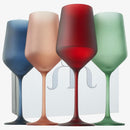 Frosted Colored Crystal Wine Glass | Set of 4
