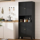69" Tall Kitchen Pantry Cabinet, Metal Storage Cabinet with 4 Doors and Adjustbale Shelves, Freestanding Cupboards for Dining Room, Living Room, Bathroom by CozyNest Decor