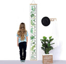 Kids Growth Chart, Wood Frame Fabric Canvas Height Measurement Ruler from Baby to Adult for Child's Room Decoration 7.9 x 79in (7.9 x 79in, Monstera Deliciosa) by TinyTreasures Baby Boutique