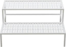 aboxoo Metal Plant Stand Metal 2 Tier Potted Multiple Flower Pot Holder Plant Shelf Indoor Plants Multiple,Outdoor Heavy Duty Planter Display Shelving Unit for Patio Garden Corner Balcony,Living Room(White) by GreenHaven Gardens