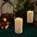Homemory Dripping Wax Flameless Candles, Battery Operated Candles with Remote Control and Timers, LED Pillar Candles, Electric Fake Candles, 3" x 6", Set of 2 by CozyNest Decor