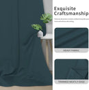 Easy-Going Blackout Curtains for Bedroom, Solid Thermal Insulated Grommet and Noise Reduction Window Drapes, Room Darkening Curtains for Living Room, 2 Panels(42x72 in, Bluestone) by CozyNest Decor