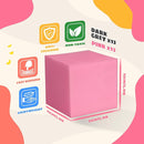 Foam Pit Cubes, 24 PCS 5 Inches Gymnastics Foam Blocks Trampoline Blocks, Multi-Sport Protective Padding for Gymnastics, Trampoline, Parkour, Skate Parks & BMX - Dark Grey & Pink by TinyTreasures Baby Boutique