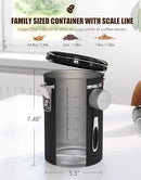 HAIOOU Airtight Coffee Canister, 16OZ Small Stainless Steel Coffee Bean Storage Container with Date Tracker, Measuring Scoop, CO2 Releasing Valves and Mini Tongs for Beans, Grounds and more - Black by CozyNest Decor
