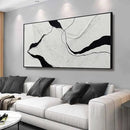 Framed Minimalist Wall Art 24"x48" Black and White Abstract Print Poster Line Canvas Modern Artwork for Living Room Bedroom Office Decor by CozyNest Decor