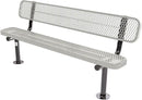 Coated Outdoor Furniture Heavy-Duty Outdoor Bench Thermoplastic Coated, Expanded Metal, Commercial-Grade Seating, Made in America (Surface with Back, 6 Ft, Textured Grey) by GreenHaven Gardens