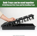 24 Cell Nursery Pots Trays (17"x11"x2") with Plastic Flat Seed Starter Trays, Durable Carrying Seedling Starter Tray, Reusable Planting Trays for Holding 2.7 inch Nursery Pots, 3 Sets Combo by GreenHaven Gardens