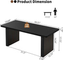 Rectangular Fluted Coffee Table, Farmhouse Wood Coffee Table Mid Century Modern Center Table Boho Living Room Tables for Living Room Office (Black, 19.69" D x 43.3" W x 17.72" H) by CozyNest Decor