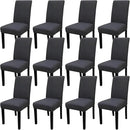 JQinHome Dining Room Chair Covers Set of 12, High Stretch Chair Slipcover Removable Washable Chair Seat Protector Cover for Home Party Hotel Wedding Ceremony (Grey) by CozyNest Decor