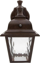 Maxxima LED Porch Lantern Outdoor Wall Light Fixture - Aged Bronze, Clear Water Glass, Photocell Sensor, 875 Lumens, 3000K Warm White, Dusk to Dawn Light Sensor, Exterior Decorative Light by GreenHaven Gardens