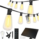 DAYBETTER 100ft Series de Luces solares 50 Bulbs 2700K Warm White Solar String Lights Outdoor Waterproof 5W Solar Panel, 12+ Hours Runtime Luces solares automáticas by GreenHaven Gardens