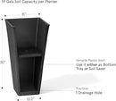LA JOLIE MUSE 30 Inch Tall Planters for Outdoor Plants, 2 Sets Concrete Grey, Tall Outdoor Planters, Modern Square Outdoor Planters, Tall Large Planters for Front Door, Patio and Deck by CozyNest Decor