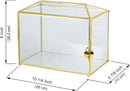 Glass Wedding Card Box with Slot, Large Clear Card Box 10.2 inch Gold Brass Gift Card Storage Box with Lock for Wedding Receptions, Baby Shower, Birthday Party, Bridal Shower by CozyNest Decor