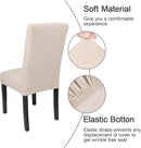 JQinHome 6 Pcs Dining Chair Slipcover,High Stretch Removable Washable Chair Seat Protector Cover for Home Party Hotel Wedding Ceremony (Beige White) by CozyNest Decor