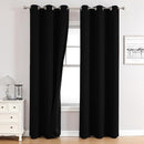 ChrisDowa 100% Blackout Curtains for Bedroom with Black Liner, 2 Thick Layers Total Blackout Thermal Insulated Grommet Window Curtains 2 Panels Set (Black, 42 x 84 Inch) by TinyTreasures Baby Boutique
