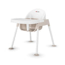 Foundations Secure Sitter 13" Feeding Chair, Stable “No Tip” Feet, 3-Point Adjustable Harness, Removable Tray, Easy to Clean, Smooth Plastic (White/Tan) by TinyTreasures Baby Boutique