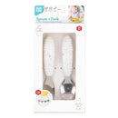 Bumkins Toddler Utensils, Kids Size Fork and Spoon Set, Silicone and Stainless-Steel Training Silverware, Angled Forks/Sporks Feeding, Children Hold Learning to Eat, 18 Mos Up, Vanilla Sprinkles by TinyTreasures Baby Boutique
