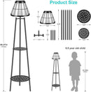 2 Pack Solar Lights Outdoor with Plant Stands, Solar Floor Lamp Street Lights Metal Tripod Patio Lights for Garden Yard Pathway Driveway Front/Back Porch Decoration by GreenHaven Gardens