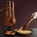 12 Pack Wooden Spoons for Cooking - Natural Teak Kitchen Utensils Set with Spatulas by CozyNest Decor