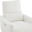 CHITA Power Recliner Chair Swivel Glider, FSC Certified Upholstered Faux Leather Living Room Nursery Reclining Sofa Chair with Lumbar Support, White by CozyNest Decor