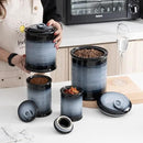 Nihow Ceramic Food Storage Jar Sets: Container with Air Tight Ceramic Lid for Flour/Sugar/Rice/Coffee/Cookies/Candy - Seal Damp-proof Canister for The Kitchen - Set of 4 (Gray) by CozyNest Decor