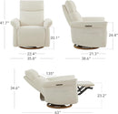 CHITA Power Recliner Chair, Electric Triple-Motor Swivel Glider Nursery Rocking Chair with Adjustable Power Headrest and Lumbar Support, GREENGARD Gold Certified, Solid Wood Base, Linen by TinyTreasures Baby Boutique