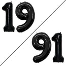 GOER Number 19 Balloons for 19th Birthday Sweet 19 Party Decorations,42 Inch Jumbo Foil Helium 91 Balloons for 91st Birthday Party Decoration (Black) by TinyTreasures Baby Boutique