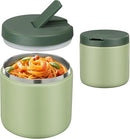 19oz Insulated Vacuum Food Jar with Buckle Lid Wide Mouth Soup Thermo for Hot Food Kids Leakproof Stainless Steel Lunch Container- Green-1Pack by TinyTreasures Baby Boutique