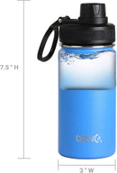 DRINCO Stainless Steel Water Bottle Spout Lid Vacuum Insulated Double Wall Water Bottle Wide Mouth (40oz 32oz 22oz 18oz 14oz) Leak Proof Keeps Cold or Hot (14 oz, 14oz Royal Blue) by CozyNest Decor