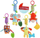 Toys for 0 3 6 9 to 12 Months, Soft Hanging Crinkle Squeaky Sensory Learning Toy Infant Newborn Stroller Car Seat Crib Travel Activity Plush Animal Wind Chime with Teether for Boys Girls by TinyTreasures Baby Boutique