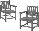 Patio Dining Chair Set of 2, HDPE Outdoor Dining Chair, Ergonomic HDPE Dining Chairs with Deep Seating, All Weather Outdoor Chairs Furniture for Backyard, Deck, Garden, Poolside, Smoke Gray by CozyNest Decor