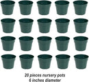 DAPERCI inches Nursery Pot Plant Grow Sturdy Flower pots in Bulk Price 20P Green by GreenHaven Gardens