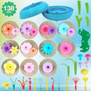 BIRANCO. Flower Garden Building Set - Grow up! Fun Stacking Toys for Toddlers and Kids Age 3-6 Year Olds, Educational Activity for Preschool, Cool STEM Gardening Gifts for Girls (138 PCS) by TinyTreasures Baby Boutique