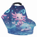 Binienty Axolotl Infants Carseat Canopies for Women, Dolphin Animal Print Nursing Breastfeeding Cover Stretchable for Stroller/Shopping Cart by TinyTreasures Baby Boutique