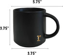 COLLECTIVE HOME - Black Monogram Ceramic Mugs, 15 oz Golden Initial Coffee Cups, Elegant Alphabet Tea Mugs, Personalized Halloween Mug with Gift Box, Perfect for Office and Home Décor (r) by CozyNest Decor