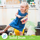 PlanToys® Solid Drum Wooden Musical Toy for Toddlers | Pretend Play Instrument for Kids | Eco-Friendly Percussion Toy for Coordination, Creativity & Early Learning Development by TinyTreasures Baby Boutique