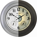 Andy Star 21 Inch Silver Illuminated Outdoor Wall Clock Waterproof with Thermometer and Hygrometer, Oversized Battery Operated Round Wall Clock, Big Silent Non Ticking Clock for Patio Pool Garden by CozyNest Decor