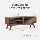 mopio Ensley TV Stand, Mid Century Modern for 55/60/65 inch TV, Farmhouse TV Stand, Entertainment Center with Storage, TV and Media Consol for Living Room (Walnut, 46") by CozyNest Decor