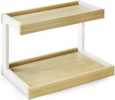 MARTY 2 Tier Spice Rack Organizer for Countertop, 15.8''L Coffee Station/Bathroom Organizer Countertop, Counter Shelf Desktop Storage Organizer for Kitchen, Bedroom, Office by CozyNest Decor