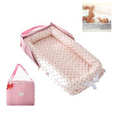 Baby Lounger for Newborn Portable Bag,Baby Nest Play Gym mat with Strap,Newborn Lounger Adjustable Size & Inner Zipper Lengthen Space to 24 Months(Pink Polka Dots) by TinyTreasures Baby Boutique