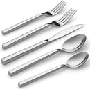 Alata Cube 60-Piece Forged Stainless Steel Flatware Set Cutlery Set, Silverware Set Service for 12, Mirror Finish, Dishwasher Safe by CozyNest Decor