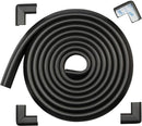 Roving Cove HeftyFit Edge Corner Protector Baby Proofing (Large 15ft Edge 4 Corners), Heavy-Duty, Soft NBR Rubber Foam, Furniture Fireplace Safety Bumper Guard, 3M Adhesive, Onyx Black by TinyTreasures Baby Boutique