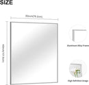 30x40In Silver Bathroom Mirror for Wall, Brushed Nickel Rectangle Mirrors with Metal Frame, Bathroom Rectangular Mirror Modern Wall Mirror for Bedroom Living Room, Hangs Horizontal or Vertical by CozyNest Decor