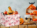 HIYAGON Rectangular Halloween Basket for Boys and Girls Kids Trick or Treat Pumpkin Basket for Halloween Parties Cute Storage Bin Organizer Box Room Decor(Pink ghost pumpkin) by TinyTreasures Baby Boutique